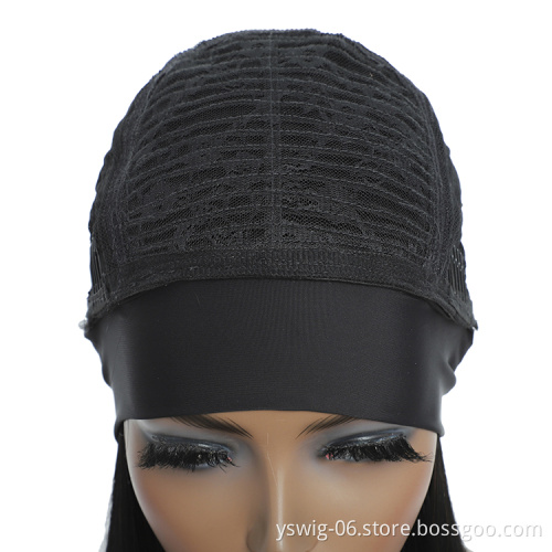 2021 Hot Sale Silky Straight Headband Wig for Black Women Human Hair None Lace Machine Made Wigs